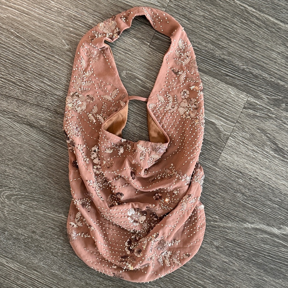 Sparkly Pink Halter Top